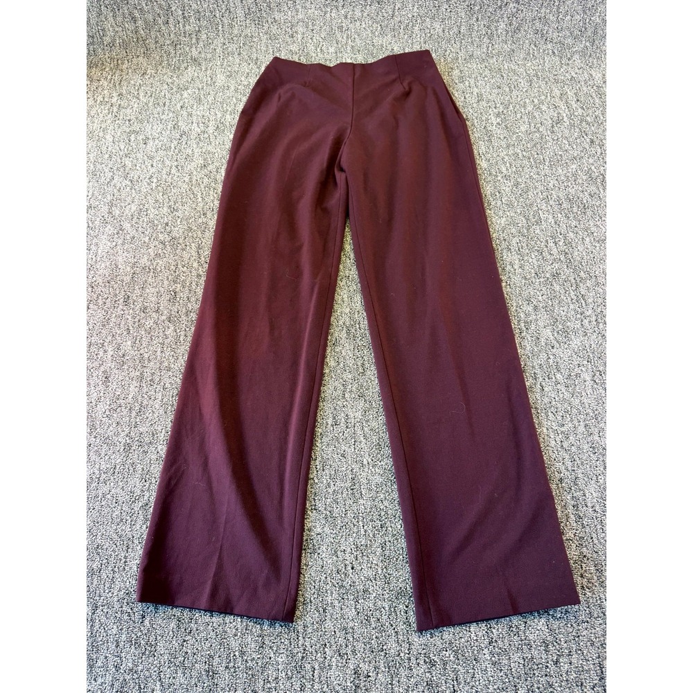 Coldwater Creek Dress Pants Womens 10 Burgundy Stretch High Rise Formal Wear